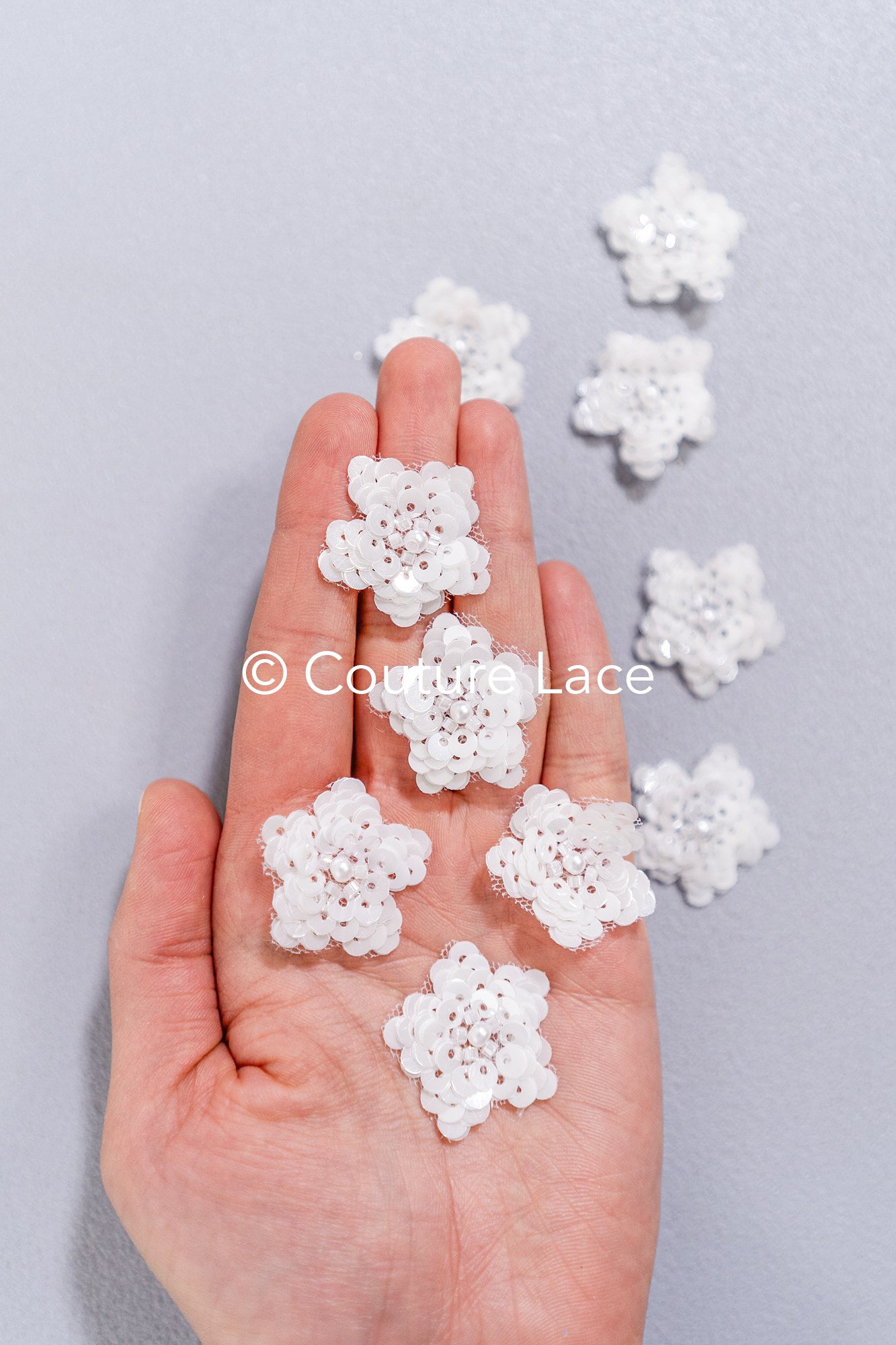 20pcs Lace Flowers for Sewing/ 3D Floral Lace Appliqué/ Wedding Dress Lace Appliqué/ Bridal Lace // A26-495