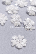 20Stk. 3D Blumen Spitzenapplikation/ Hochzeitskleid Spitzenapplikation/ Aufnähblumen/ A26-496