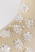 20Stk. 3D Blumen Spitzenapplikation/ Hochzeitskleid Spitzenapplikation/ Aufnähblumen/ A26-496