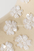 20Stk. 3D Blumen Spitzenapplikation/ Hochzeitskleid Spitzenapplikation/ Aufnähblumen/ A26-496