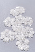20Stk. 3D Blumen Spitzenapplikation/ Hochzeitskleid Spitzenapplikation/ Aufnähblumen/ A26-498