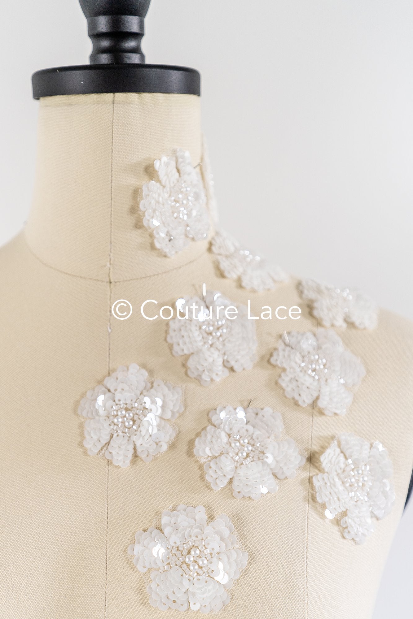20Stk. 3D Blumen Spitzenapplikation/ Hochzeitskleid Spitzenapplikation/ Aufnähblumen/ A26-498