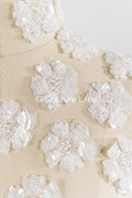 20Stk. 3D Blumen Spitzenapplikation/ Hochzeitskleid Spitzenapplikation/ Aufnähblumen/ A26-498
