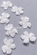 20Stk. 3D Blumen Spitzenapplikation/ Hochzeitskleid Spitzenapplikation/ Aufnähblumen/ A26-499