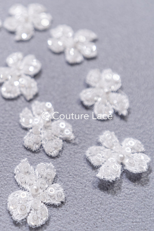 20pcs Lace Flowers for Sewing/ 3D Floral Lace Appliqué/ Wedding Dress Lace Appliqué/ Bridal Lace // A26-499