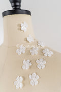 20Stk. 3D Blumen Spitzenapplikation/ Hochzeitskleid Spitzenapplikation/ Aufnähblumen/ A26-499