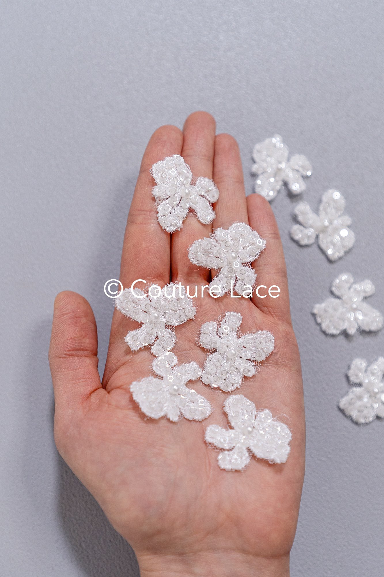 20pcs Lace Flowers for Sewing/ 3D Floral Lace Appliqué/ Wedding Dress Lace Appliqué/ Bridal Lace // A26-500