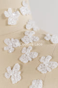 20pcs Lace Flowers for Sewing/ 3D Floral Lace Appliqué/ Wedding Dress Lace Appliqué/ Bridal Lace // A26-500