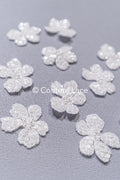 20 piezas de flores de encaje para coser / Aplicaciones de flores 3D de encaje / Aplicaciones de encaje para vestido de novia / Encaje nupcial // A26-501