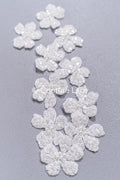 20 piezas de flores de encaje para coser / Aplicaciones de flores 3D de encaje / Aplicaciones de encaje para vestido de novia / Encaje nupcial // A26-501