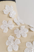 20 piezas de flores de encaje para coser / Aplicaciones de flores 3D de encaje / Aplicaciones de encaje para vestido de novia / Encaje nupcial // A26-501