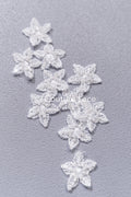 20pcs Lace Flowers for Sewing/ 3D Floral Lace Appliqué/ Wedding Dress Lace Appliqué/ Bridal Lace // A26-503