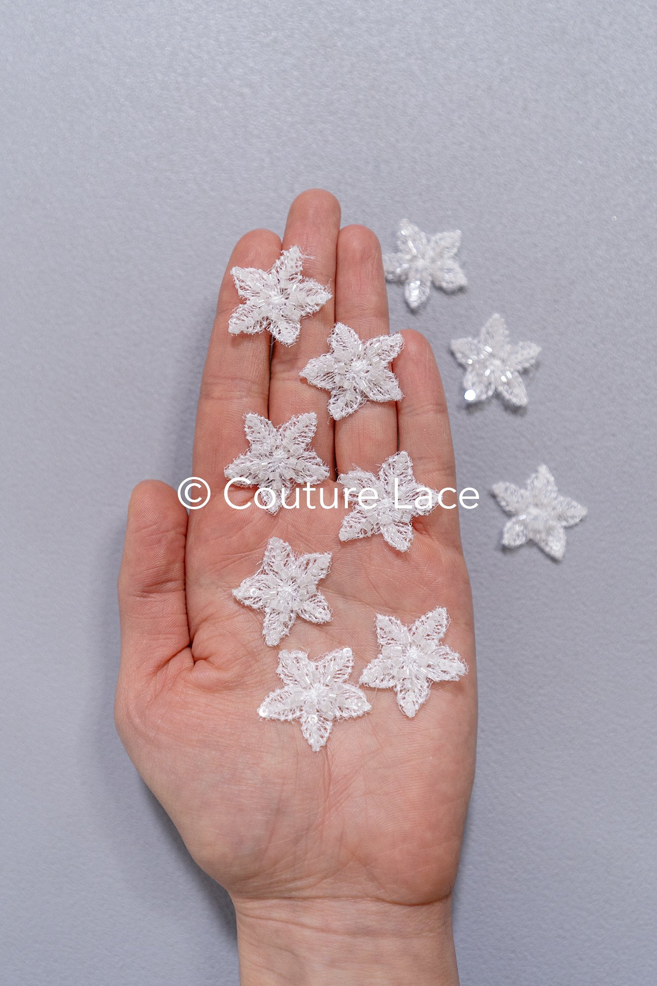 20pcs Lace Flowers for Sewing/ 3D Floral Lace Appliqué/ Wedding Dress Lace Appliqué/ Bridal Lace // A26-503