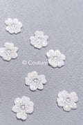 20 piezas de flores de encaje para coser / Aplicaciones de flores 3D de encaje / Aplicaciones de encaje para vestido de novia / Encaje nupcial // A26-504