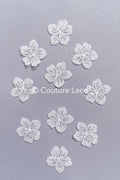 20 piezas de flores de encaje para coser / Aplicaciones de flores 3D de encaje / Aplicaciones de encaje para vestido de novia / Encaje nupcial // A26-505