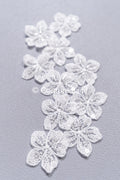 20 piezas de flores de encaje para coser / Aplicaciones de flores 3D de encaje / Aplicaciones de encaje para vestido de novia / Encaje nupcial // A26-505