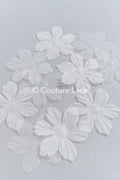 200 uds. - Flores 3D / Flores de tela para vestidos de novia / Apliques de encaje con flores 3D // A26-506