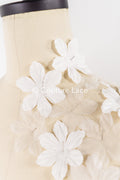 200 uds. - Flores 3D / Flores de tela para vestidos de novia / Apliques de encaje con flores 3D // A26-507