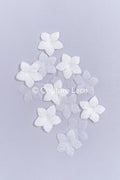 200 uds. - Flores 3D / Flores de tela para vestidos de novia / Apliques de encaje con flores 3D // A26-508