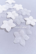 200 uds. - Flores 3D / Flores de tela para vestidos de novia / Apliques de encaje con flores 3D // A26-508