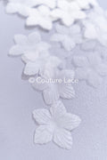 200 uds. - Flores 3D / Flores de tela para vestidos de novia / Apliques de encaje con flores 3D // A26-508