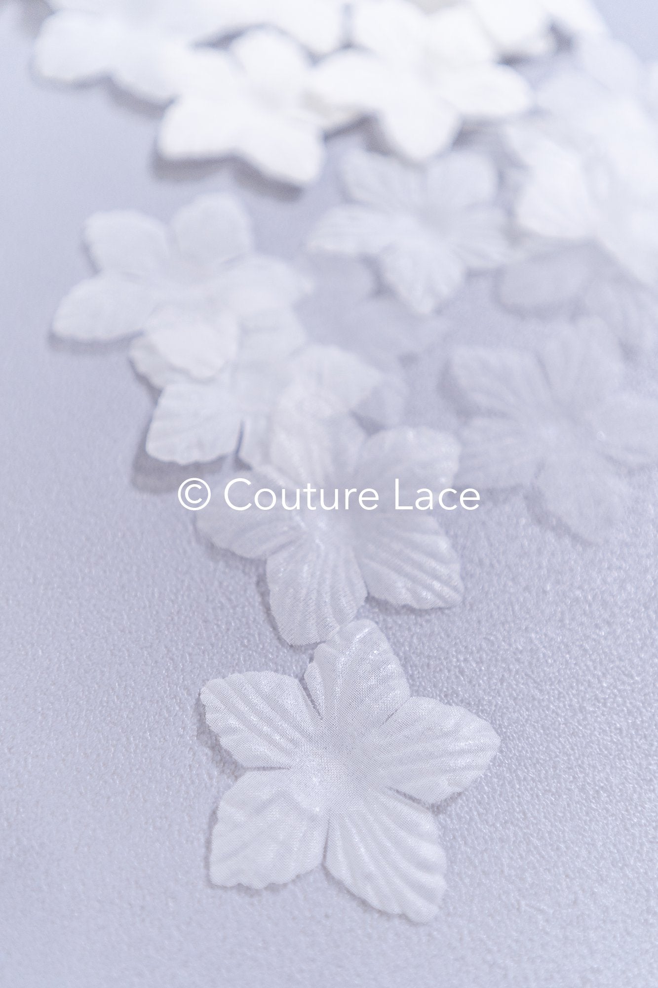 200 uds. - Flores 3D / Flores de tela para vestidos de novia / Apliques de encaje con flores 3D // A26-508