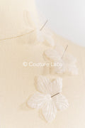 200 uds. - Flores 3D / Flores de tela para vestidos de novia / Apliques de encaje con flores 3D // A26-508