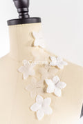 200 uds. - Flores 3D / Flores de tela para vestidos de novia / Apliques de encaje con flores 3D // A26-508