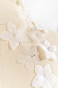 200 uds. - Flores 3D / Flores de tela para vestidos de novia / Apliques de encaje con flores 3D // A26-508