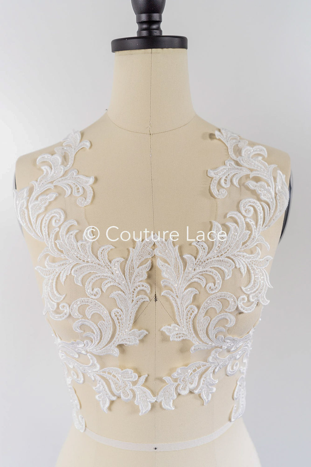 Beaded baroque appliqués for wedding dresses/ bridal lace pearl motifs // A25-510
