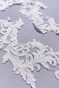 Beaded baroque appliqués for wedding dresses/ bridal lace pearl motifs // A25-510