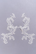 Beaded baroque appliqués for wedding dresses/ bridal lace pearl motifs // A25-510