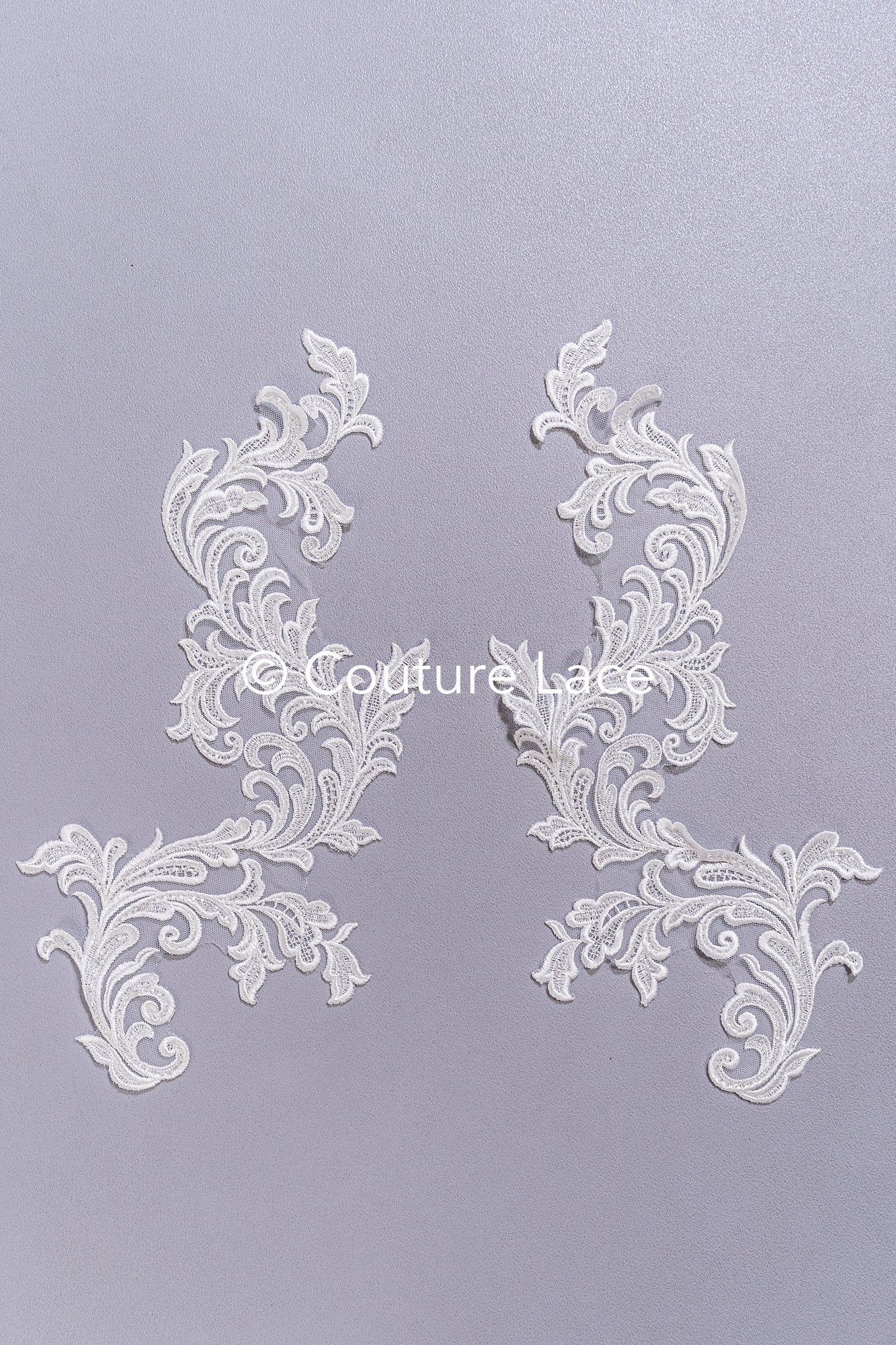 Beaded baroque appliqués for wedding dresses/ bridal lace pearl motifs // A25-510