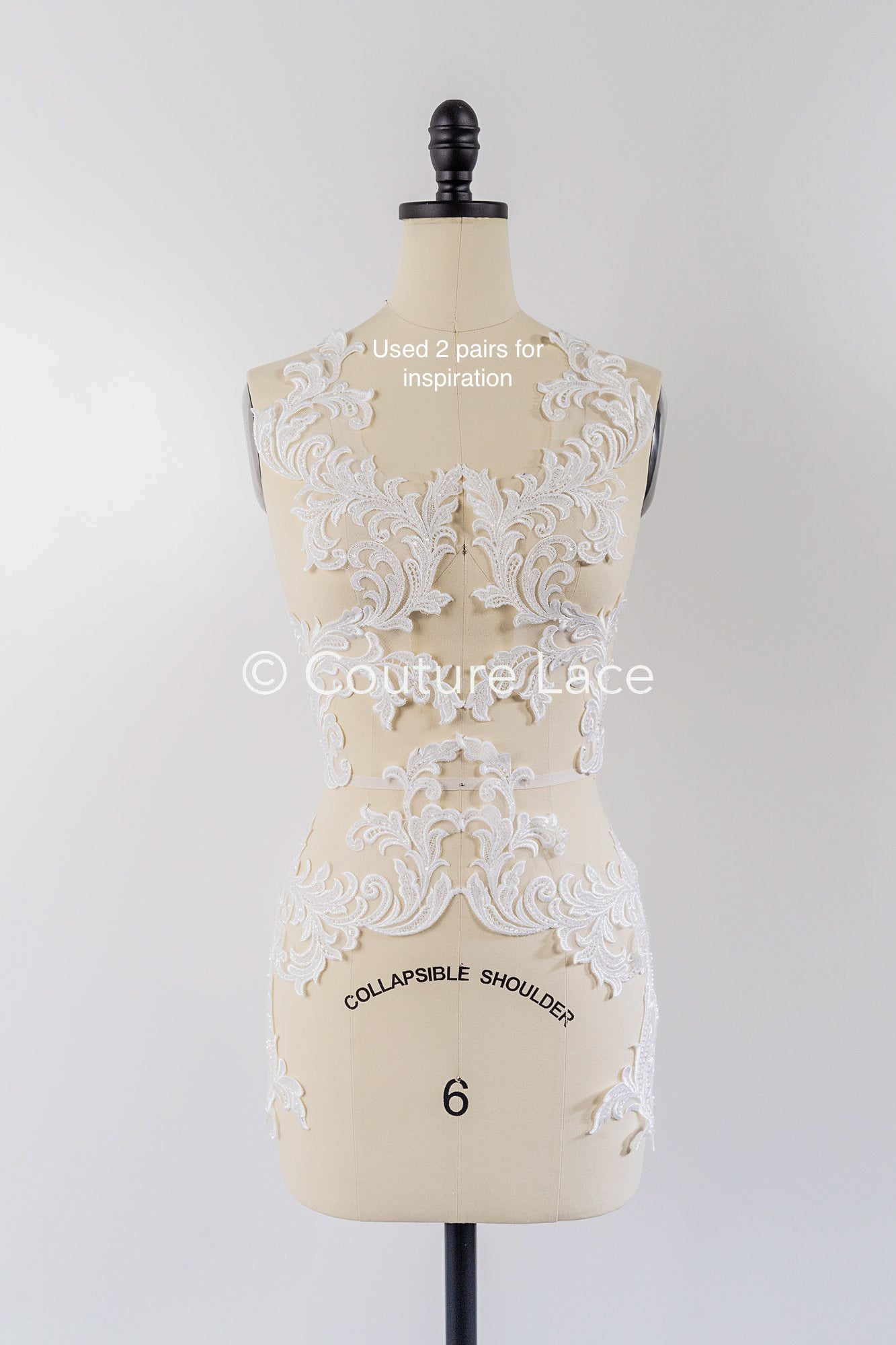 Beaded baroque appliqués for wedding dresses/ bridal lace pearl motifs // A25-510