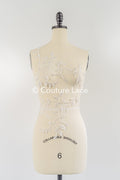 Beaded embroidered flower appliqués for wedding dresses/ bridal lace bead motifs // A25-511