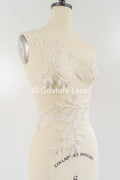 Beaded embroidered flower appliqués for wedding dresses/ bridal lace bead motifs // A25-511