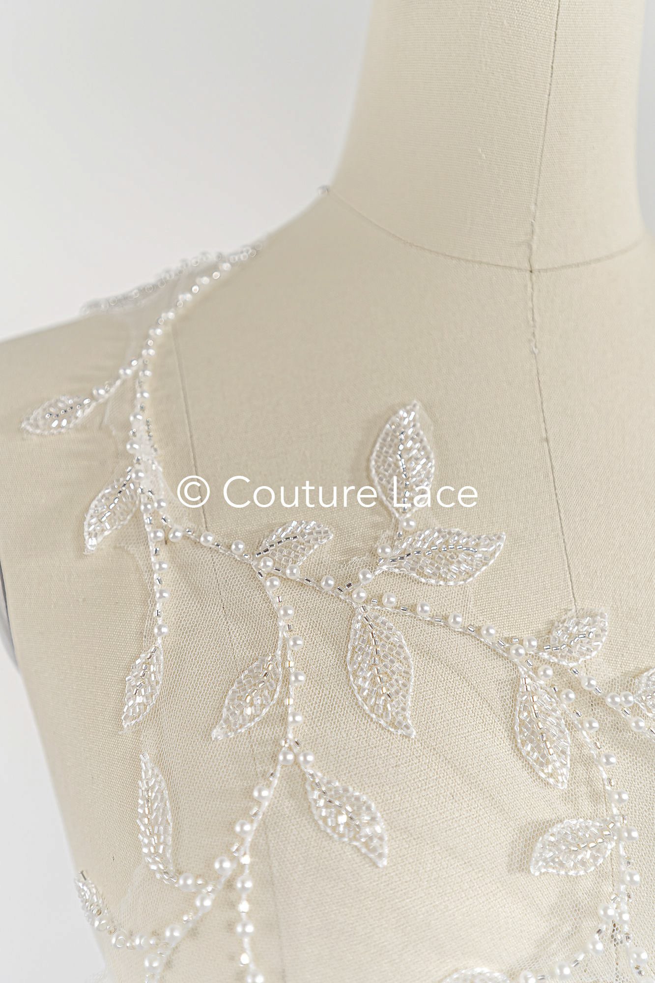 Perlen bestickte Blumen Applikationen für Brautkleider/ Brautkleidspitze Perlen Motive // A25-511