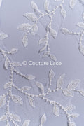 Beaded embroidered flower appliqués for wedding dresses/ bridal lace bead motifs // A25-511