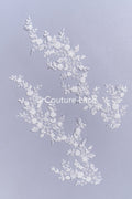 Beaded embroidered flower appliqués for wedding dresses/ bridal lace bead motifs // A25-512