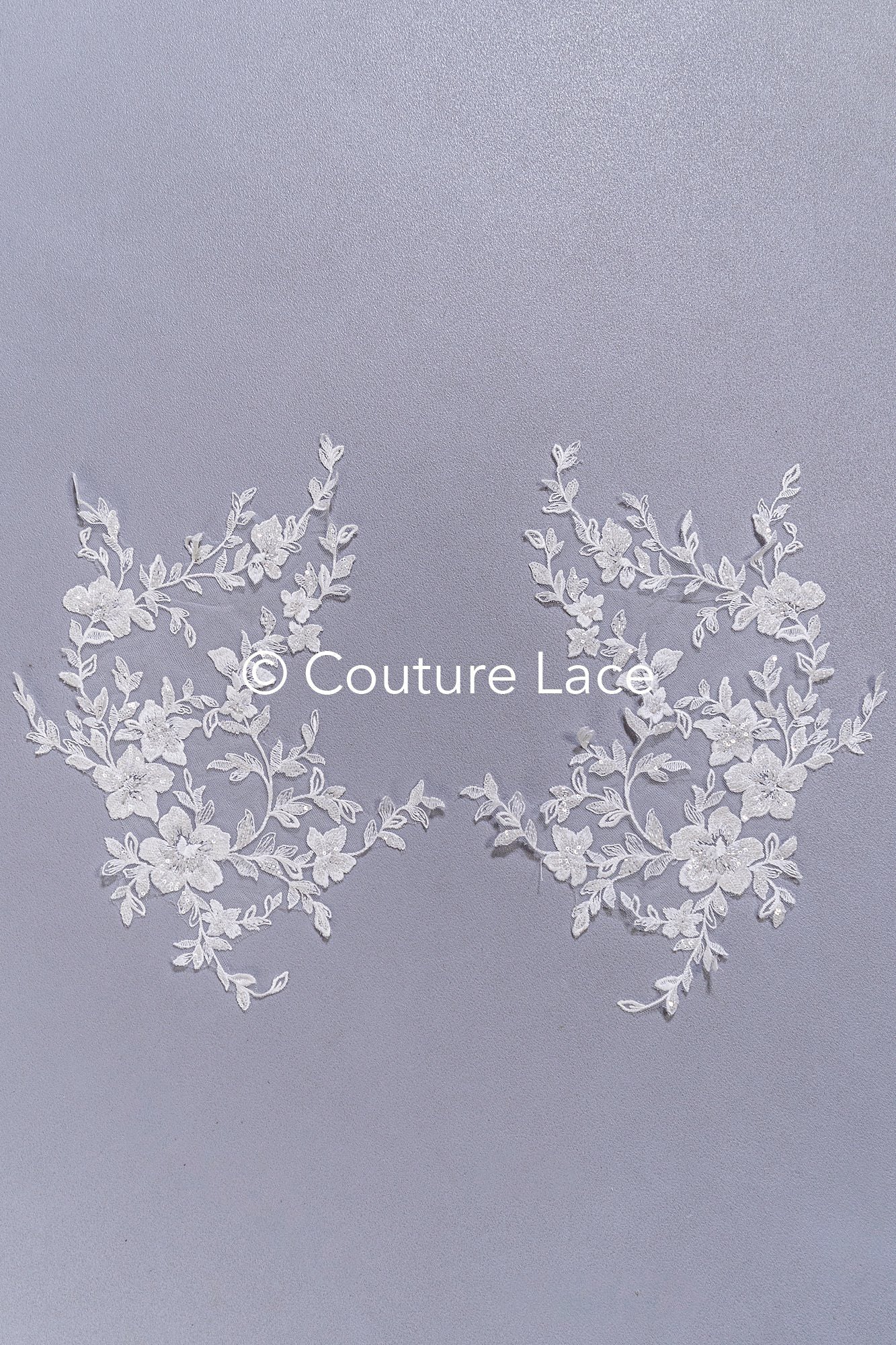 Perlen bestickte Blumen Applikationen für Brautkleider/ Brautkleidspitze Perlen Motive // A25-513