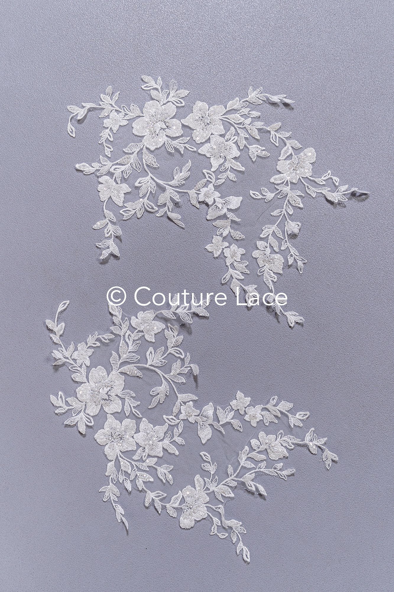 Perlen bestickte Blumen Applikationen für Brautkleider/ Brautkleidspitze Perlen Motive // A25-513