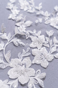 Beaded embroidered flower appliqués for wedding dresses/ bridal lace bead motifs // A25-513
