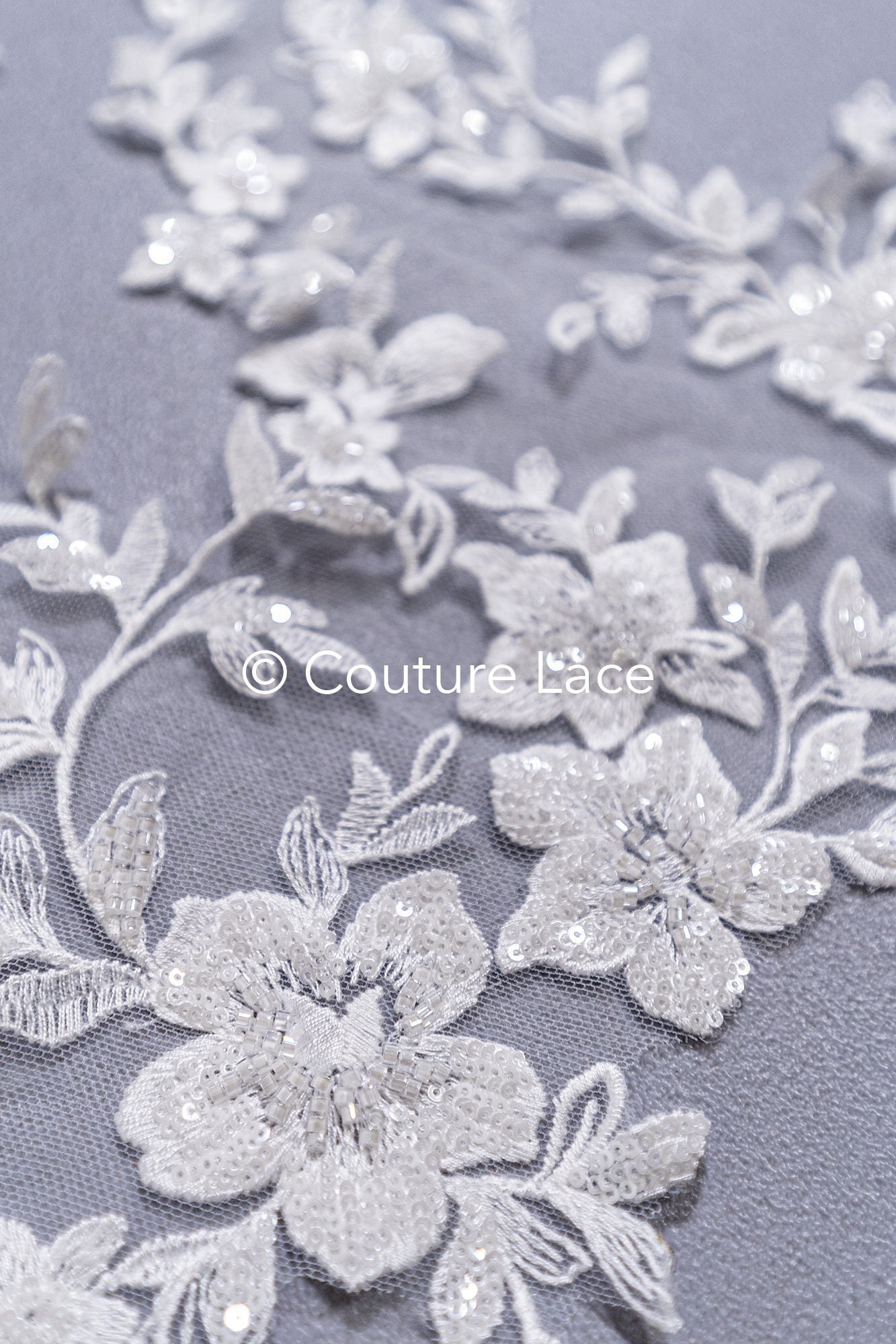 Perlen bestickte Blumen Applikationen für Brautkleider/ Brautkleidspitze Perlen Motive // A25-513