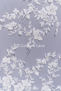 Beaded embroidered flower appliqués for wedding dresses/ bridal lace bead motifs // A25-513