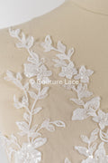 Perlen bestickte Blumen Applikationen für Brautkleider/ Brautkleidspitze Perlen Motive // A25-513
