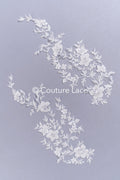 High-quality wedding dress appliqués/ floral motifs for bridal wear // A25-514