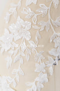 High-quality wedding dress appliqués/ floral motifs for bridal wear // A25-514