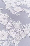 High-quality wedding dress appliqués/ 3D flower motifs for bridal wear // A25-515