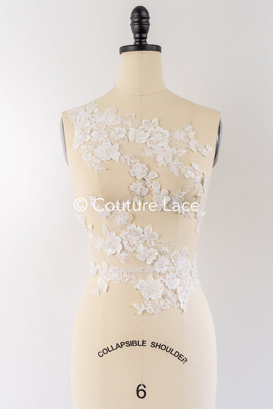 Hochwertige Brautkleid Applikationen/ 3D Blumen Motive für Brautmode // A25-515
