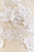 High-quality wedding dress appliqués/ 3D flower motifs for bridal wear // A25-515